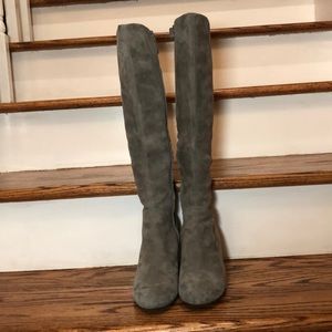 Cole Haan wedge heel gray suede boot